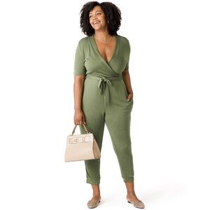 Kindred Bravely Around the Clock Nursing Jumpsuit Olive M